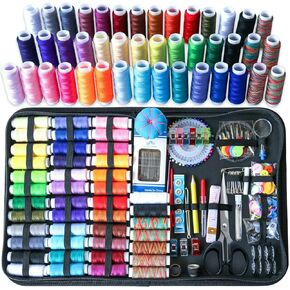 Sewing Kit, 338 Pcs Large Sewing Kit Basic Premium Sewing Supplies, 43 XL Thread Spools, Complete Needle and Thread Kit for Traveller, Adults, Kids, Beginner, Emergency Repairs, DIY and Home in Kuwait