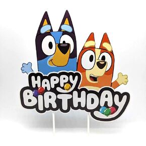Blue Dog and Friends Birthday Cake Topper Party Decor