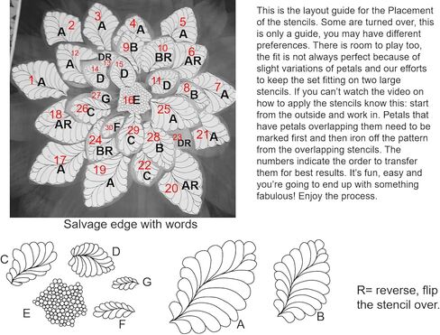 استنسل كامل الخط - لحاف هوفمان دريم لوحة كبيرة - حزمة من 2 استنسل، قالب خط مستمر لخياطة اللحف ذات الحركة الحرة، خياطة اللحف المنزلية، خياطة اللحف اليدوية، خياطة اللحف ذات الذراع الطويلة (33004) in Kuwait
