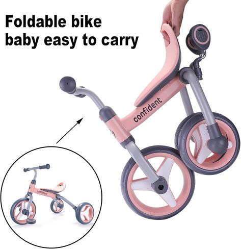 دراجة ثلاثية العجلات 3 في 1 من XIAPIA للأطفال من عمر 2 إلى 5 سنوات، دراجة أطفال قابلة للطي ودراجة ثلاثية العجلات للأطفال الصغار ودراجة توازن الطفل مع مقعد قابل للتعديل ودواسة قابلة للفصل. ألعاب الركوب للأولاد والبنات في أعياد الميلاد in Kuwait