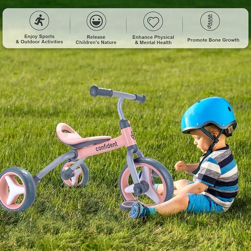 دراجة ثلاثية العجلات 3 في 1 من XIAPIA للأطفال من عمر 2 إلى 5 سنوات، دراجة أطفال قابلة للطي ودراجة ثلاثية العجلات للأطفال الصغار ودراجة توازن الطفل مع مقعد قابل للتعديل ودواسة قابلة للفصل. ألعاب الركوب للأولاد والبنات في أعياد الميلاد in Kuwait