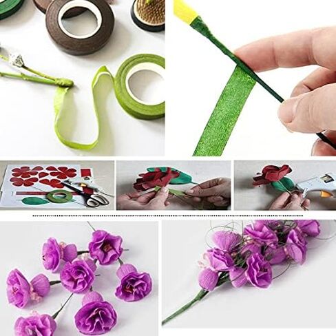 Arlai Pack of 50, Diameter 2mm Dark Green Paper Wrapped Floral stem Wire 16 Inch Floral Stem Wire - DIY Bouquet Stem Wrapping and Crafts in Kuwait