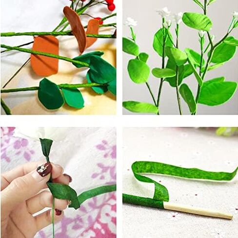 Arlai Pack of 50, Diameter 2mm Dark Green Paper Wrapped Floral stem Wire 16 Inch Floral Stem Wire - DIY Bouquet Stem Wrapping and Crafts in Kuwait
