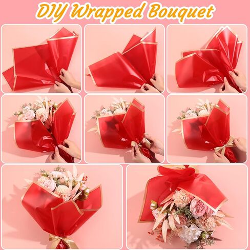 Yahenda 420 Sheets Flower Wrapping Paper with Gold Edge,Chic Color in Kuwait