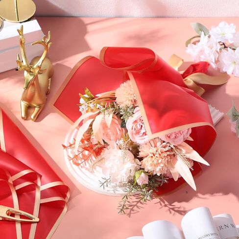 Yahenda 420 Sheets Flower Wrapping Paper with Gold Edge,Chic Color in Kuwait