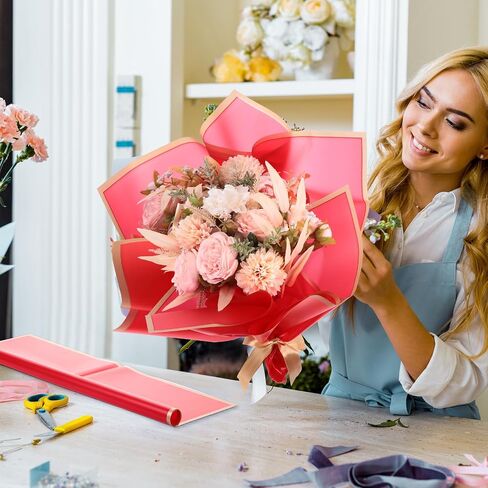 Yahenda 420 Sheets Flower Wrapping Paper with Gold Edge,Chic Color in Kuwait