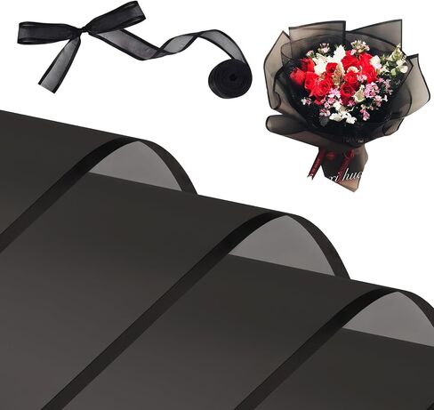 Kosotody 20 Sheets Waterproof Floral Wrapping Paper with Ribbon in Saudi Arabia