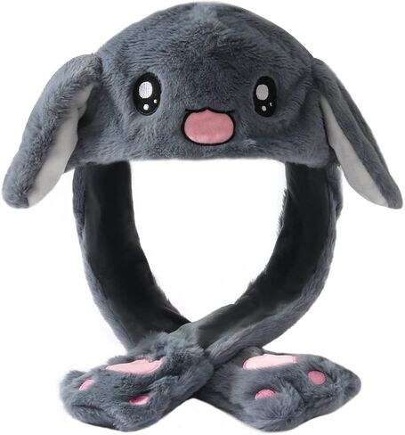 قبعة الأرنب Focupaja قبعة القفز قبعة أرنب مع آذان متحركة آذان متحركة للحيوانات in Kuwait