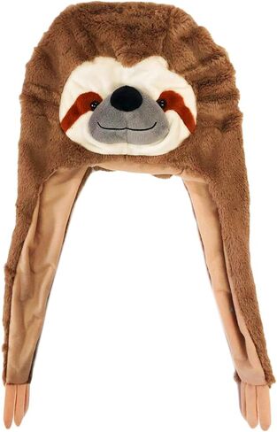 Tigerdoe Animal Hood Hat - Sloth Hat- Plush Animal Hats - Sloth Accessories - Sloth Gift Brown in Kuwait