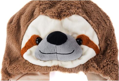Tigerdoe Animal Hood Hat - Sloth Hat- Plush Animal Hats - Sloth Accessories - Sloth Gift Brown in Kuwait