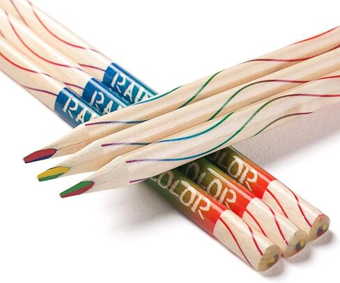 ThEast 10 Pieces Rainbow Pencils, 4 Color in 1 Rainbow Colored Pencils for Kids, Assorted Colors for Drawing, Coloring, Kids Party Favors, Pre-sharpened in Kuwait