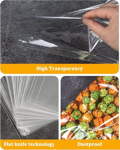 100pcs Cellophane Bags 10x14 Cellophane Wrap Goodie Bags Large Clear Gift Bags Party Favors Bags Clear Treat Bags with Ties Plastic Gift Bags Packaging Bags for Cookie Candy in Kuwait