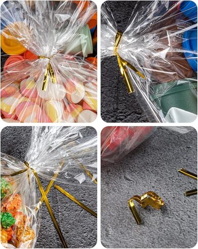100pcs Cellophane Bags 10x14 Cellophane Wrap Goodie Bags Large Clear Gift Bags Party Favors Bags Clear Treat Bags with Ties Plastic Gift Bags Packaging Bags for Cookie Candy in Kuwait