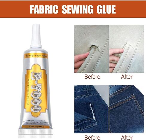 25g Fabric Glue, Adhesive for Leather, Instant Strong Adhesive for bonding Shoe,Tent,Clothing,Bag,Seat,Sofa,PU,Drape,Carpeting,Awning Repair,Upholstery,Boat Fabic,Auto Headliner,Iron-on Patches in Kuwait
