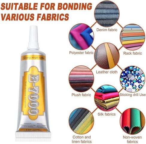 25g Fabric Glue, Adhesive for Leather, Instant Strong Adhesive for bonding Shoe,Tent,Clothing,Bag,Seat,Sofa,PU,Drape,Carpeting,Awning Repair,Upholstery,Boat Fabic,Auto Headliner,Iron-on Patches in Kuwait