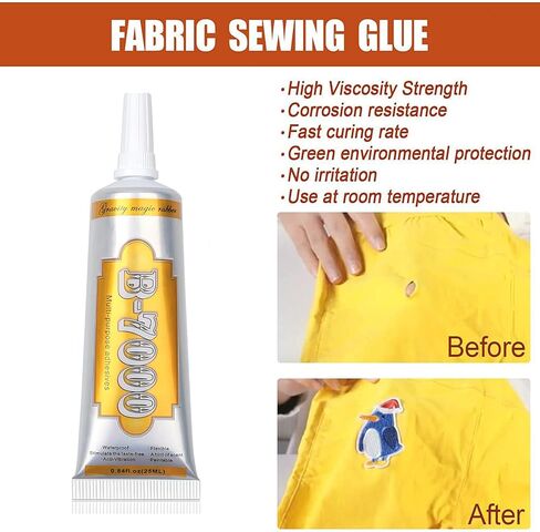 25g Fabric Glue, Adhesive for Leather, Instant Strong Adhesive for bonding Shoe,Tent,Clothing,Bag,Seat,Sofa,PU,Drape,Carpeting,Awning Repair,Upholstery,Boat Fabic,Auto Headliner,Iron-on Patches in Kuwait