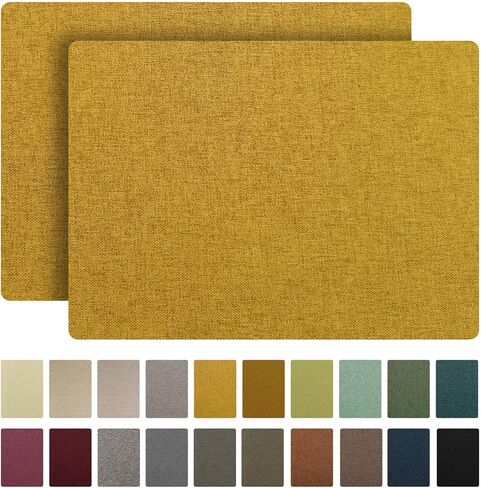 ILOFRI Linen Fabric Patches Self Adhesive 8x11 inch 2pcs, Fabric Couch Repair Tape Kits for Upholstery, Furniture, Car Seats, Office Chair, Sofa, Clothing, Jackets, Crafts - Beige Grey 1.0 in Kuwait