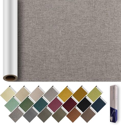 ILOFRI Linen Fabric Patches Self Adhesive 8x11 inch 2pcs, Fabric Couch Repair Tape Kits for Upholstery, Furniture, Car Seats, Office Chair, Sofa, Clothing, Jackets, Crafts - Beige Grey 1.0 in Kuwait