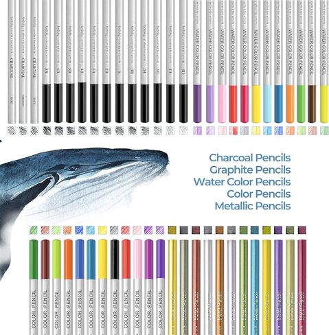 Bellofy 72 Pack Drawing Kit with 100 Sheets Drawing Pad | Art Supplies for Adults, Beginners & Kids | Art Set with All Necessary Drawing Supplies | Drawing kit for Kids 9-12 for Girls & Boys in Kuwait