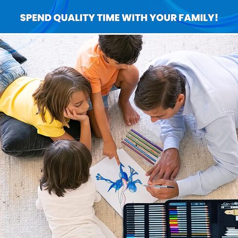 Bellofy 72 Pack Drawing Kit with 100 Sheets Drawing Pad | Art Supplies for Adults, Beginners & Kids | Art Set with All Necessary Drawing Supplies | Drawing kit for Kids 9-12 for Girls & Boys in Kuwait