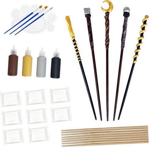 Maikoi Magic Wand Making Kit for Kids Adults DIY Craft Set Wizard Birthday Party Supplies Make Your Own 8 Wands (24-Piece) in Kuwait