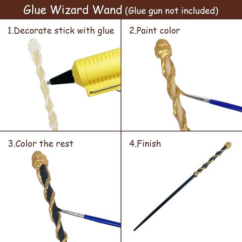 Maikoi Magic Wand Making Kit for Kids Adults DIY Craft Set Wizard Birthday Party Supplies Make Your Own 8 Wands (24-Piece) in Kuwait