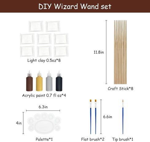 Maikoi Magic Wand Making Kit for Kids Adults DIY Craft Set Wizard Birthday Party Supplies Make Your Own 8 Wands (24-Piece) in Kuwait