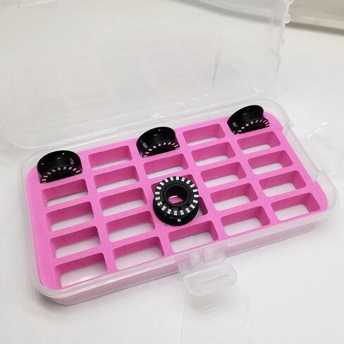 HONEYSEW Set of 2 Bobbin Box Organizers Sewing Machine bobbins Holder Contain 28 bobbins Storage Case in Kuwait