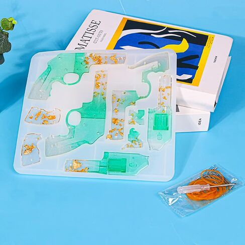 Kooanfy 49 Pcs Resin Gun Molds Pistol Silicone Molds for Resin Epoxy Casting Molds for DlY Making Jewelry Crafts Gifts Home Decoration in Kuwait