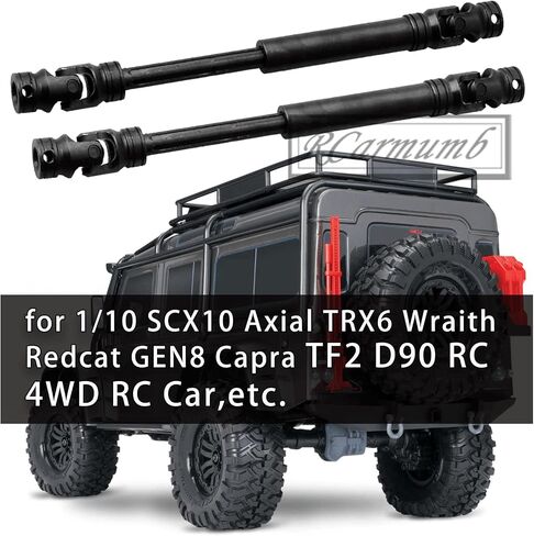 ترقيات عالمية لعمود محرك RC لـ 1/10 محوري SCX10 II Redcat D90 Gen7/Pro RC4WD GEN8 SCX10 2، Rcarmumb 2 قطعة عمود محرك زاحف RC، فولاذ صلب #45 جزء من القفزات (94-125 مم، عبوتان) أسود in Kuwait