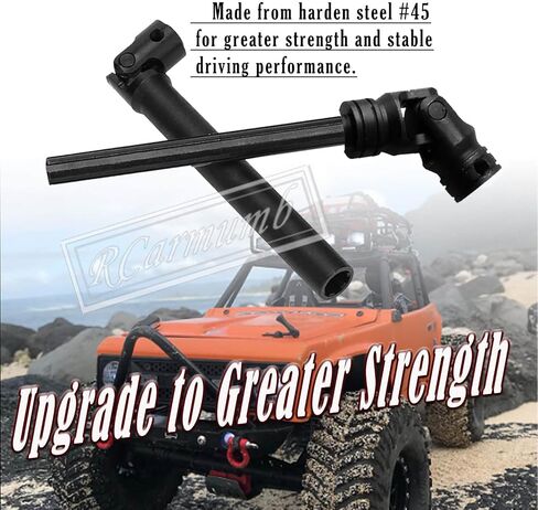 ترقيات عالمية لعمود محرك RC لـ 1/10 محوري SCX10 II Redcat D90 Gen7/Pro RC4WD GEN8 SCX10 2، Rcarmumb 2 قطعة عمود محرك زاحف RC، فولاذ صلب #45 جزء من القفزات (94-125 مم، عبوتان) أسود in Kuwait