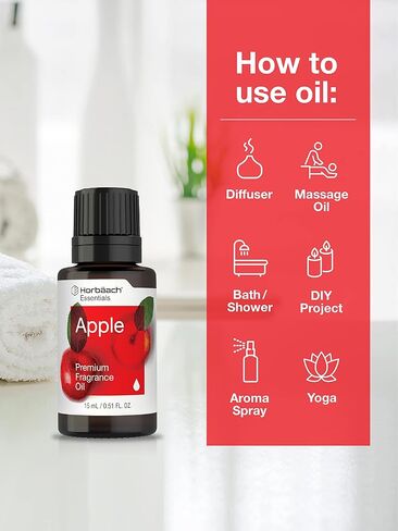 Apple Fragrance Oil | 0.51 fl oz (15ml) | Premium Grade | for Diffusers, Candle and Soap Making, DIY Projects & More | by Horbaach in Kuwait
