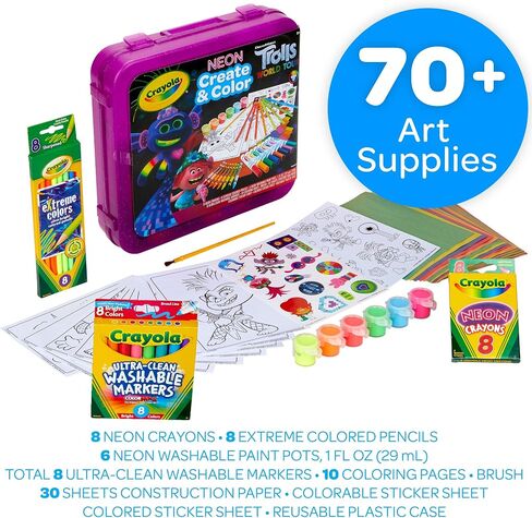 Crayola Frozen 2 Coloring Art Case, Arts & Crafts, Gift for Kids, Ages 5, 6, 7, 8, Packaging May Vary in Kuwait