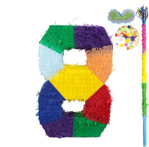 بيناتا صغيرة من كايمي لعيد الميلاد والاحتفال بالذكرى السنوية لتزيين حفلات سينكو دي مايو فييستا مع عصا، بيناتا ملونة متعددة الألوان (7) in Kuwait