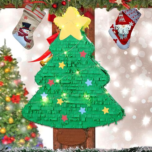 زينة شجرة عيد الميلاد بينياتا بيل بينياتا عيد الميلاد كبيرة لتزيين شجرة عيد الميلاد بيناتا لمستلزمات الحفلات مع قصاصات لامعة لتزيين الكريسماس (شجرة عيد الميلاد) in Kuwait