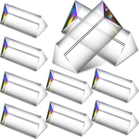Kanayu 12 Pcs Clear Triangular Prism Optical Glass,2.5 Inch in Saudi Arabia