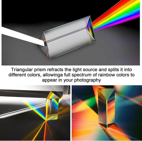 Kanayu 12 Pcs Clear Triangular Prism Optical Glass,2.5 Inch in Saudi Arabia