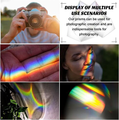 Kanayu 12 Pcs Clear Triangular Prism Optical Glass,2.5 Inch in Saudi Arabia