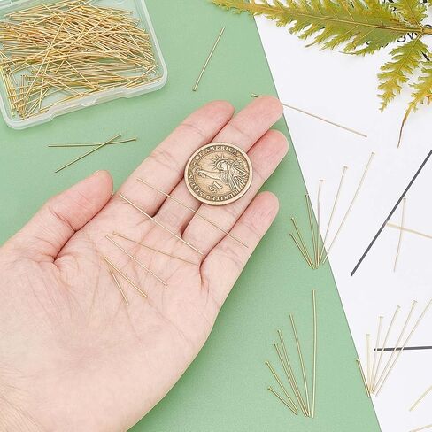 PH PandaHall 420 قطعة 8 أحجام دبابيس الرأس، 304 دبابيس رأس مسطحة من الفولاذ المقاوم للصدأ 15 18 20 22 30 35 40 50 مم دبابيس صناعة المجوهرات 23 دبوس خرز من أجل صناعة المجوهرات، ذهبي/فضي in Kuwait