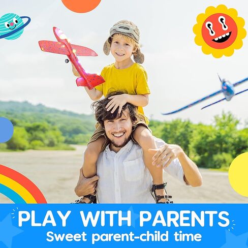 لعبة قاذفة الطائرات من بيلوتشيدو مكونة من 3 قطع، طائرة منجنيق شراعية LED مع وضعين للطيران، ألعاب خارجية هدايا عيد ميلاد لعمر 4 5 6 7 8 9 10 11 12 عامًا in Kuwait