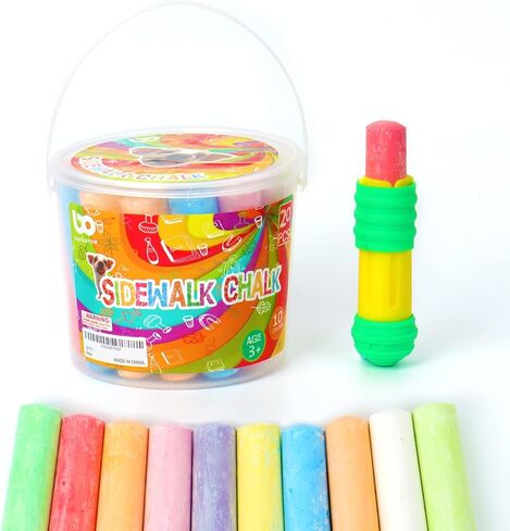 طباشير الرصيف الخارجي قابل للغسل من كانبورو للأطفال، خالي من الغبار، غير سام، أرسل 1 حامل أقلام (20 قطعة) in Kuwait