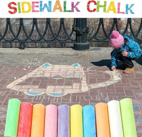 طباشير الرصيف الخارجي قابل للغسل من كانبورو للأطفال، خالي من الغبار، غير سام، أرسل 1 حامل أقلام (20 قطعة) in Kuwait