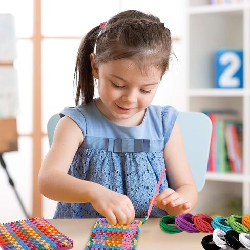 Aodaer 192 Pieces Loom Potholder Loops Weaving Loom Loops Weaving Craft Loops Refill Elastic Potholder Loops with Multiple Colors for DIY Crafts Supplies, Compatible with 7 Inch Weaving Loom in Kuwait