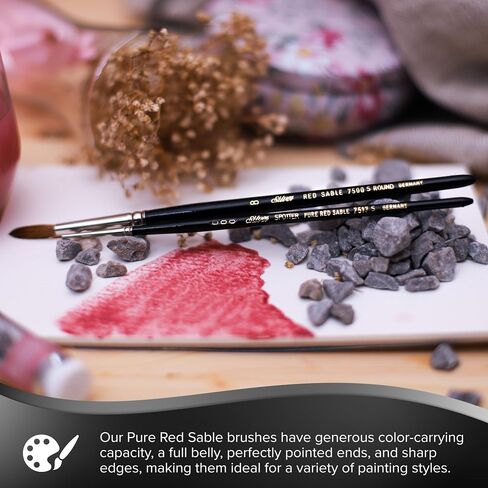 Silver Brush Limited 7500S4 Pure Kolinsky Round Brush for Watercolor and Oil, Size 4, Short Handle in Kuwait
