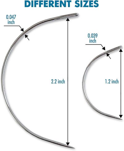 40 Curved Leather Needles for Hand Sewing for Leather Projects, Carpet or Canvas Repairing, Wig Making, Upholstery Weaving Needles for Craft Projects in Kuwait