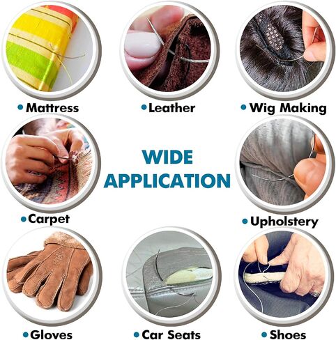 40 Curved Leather Needles for Hand Sewing for Leather Projects, Carpet or Canvas Repairing, Wig Making, Upholstery Weaving Needles for Craft Projects in Kuwait