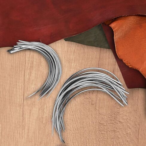 40 Curved Leather Needles for Hand Sewing for Leather Projects, Carpet or Canvas Repairing, Wig Making, Upholstery Weaving Needles for Craft Projects in Kuwait