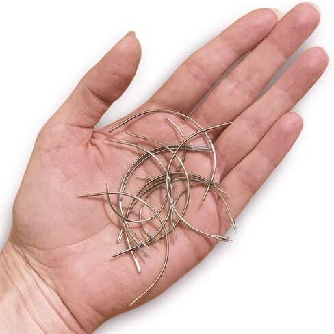 40 Curved Leather Needles for Hand Sewing for Leather Projects, Carpet or Canvas Repairing, Wig Making, Upholstery Weaving Needles for Craft Projects in Kuwait