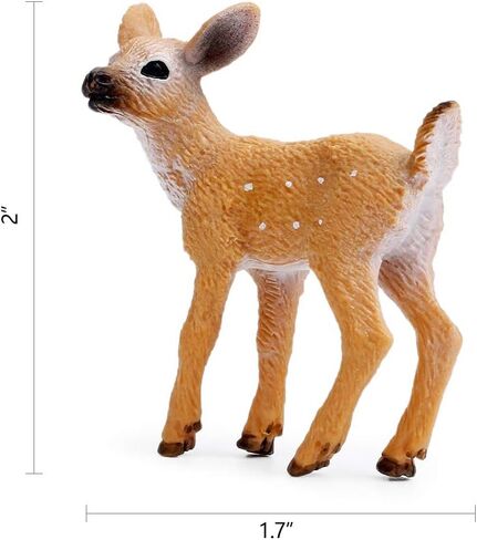 RESTCLOUD 12Pcs Deer Figurines Cake Toppers, Deer Toys Figure, Small Woodland Animals Set of 12 Fawn in Kuwait