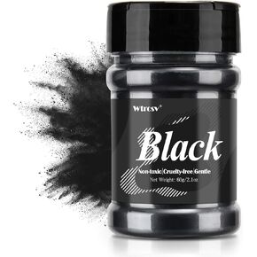 Black Mica Powder - 2.1 Ounces/ 60 Grams - Natural Epoxy Resin Dye –Mica Powder for Makeup, Epoxy Resin Art, Acrylic Paint, Fine Arts,Soap Making, Acrylic Nail in Kuwait